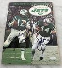 JOE NAMATH & JOHN RIGGINS DUAL AUTOGRAPH SIGNED 1972 NEW YORK JETS YEARBOOK JSA