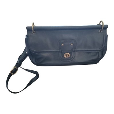 Vintage Coach Legacy City Willis Black Leather Turnlock Bag 22062