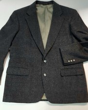CRICKETEER Vintage Sport Coat 44 Charcoal Plaid made in USA