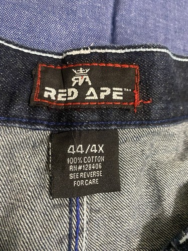 Red Ape Denim Jean Shorts Wave Embroidery 44 / 4X Men’s 🔥 - Picture 6 of 7