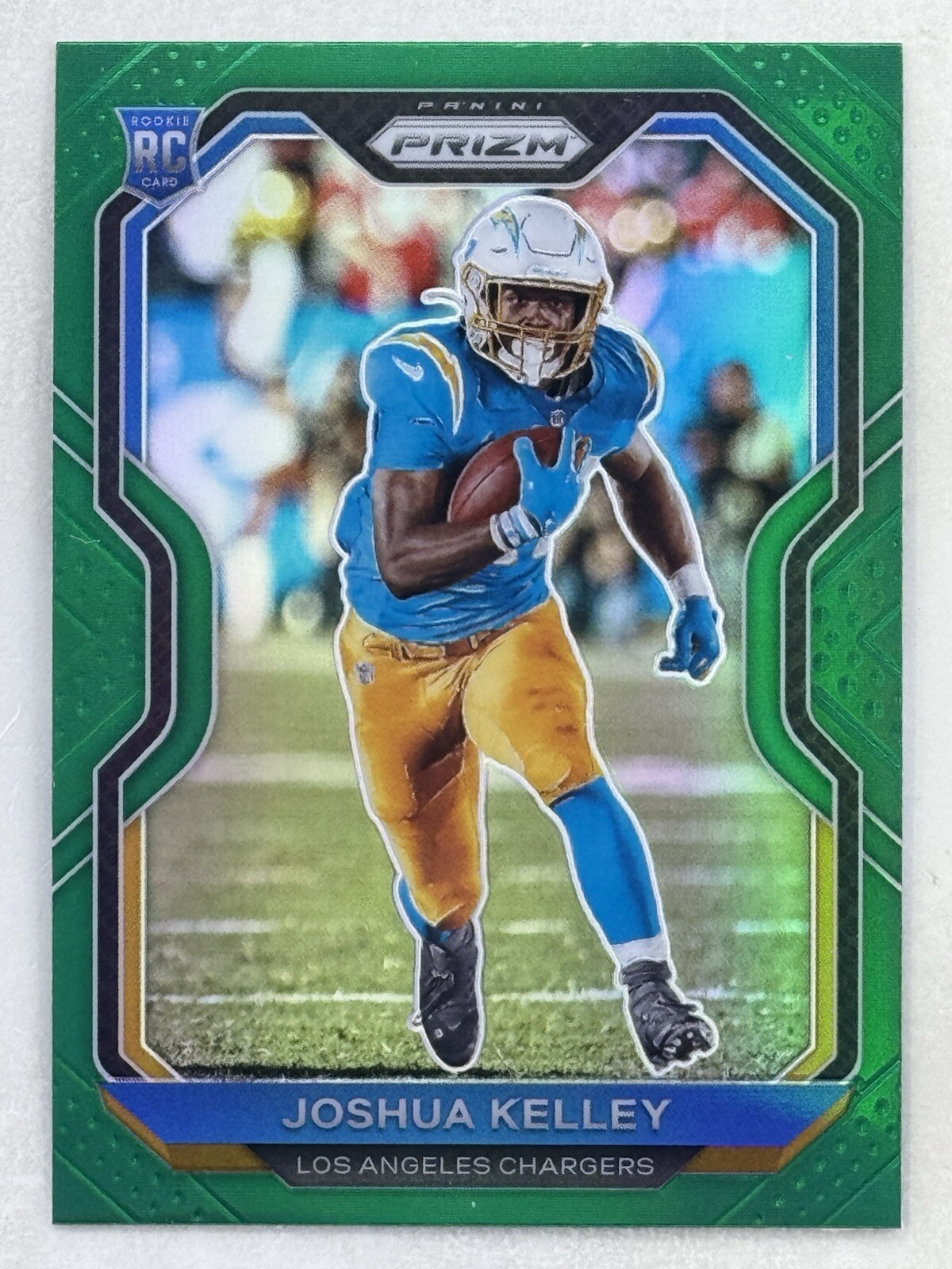 Joshua Kelley 2020 Panini Prizm Rookie Green Prizm RC #326 NFL Chargers Card