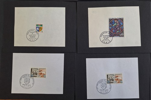 1964 France set of 36 Postage Stamps with 1st Day cancels on piece - Picture 9 of 15