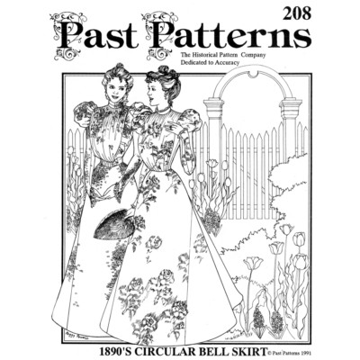 Past Patterns 0208 - 1890s Circular Bell Skirt Sewing Pattern Waist 25''-33''