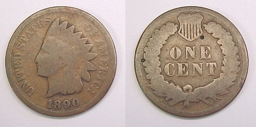 1890 Indian Cent Good  G