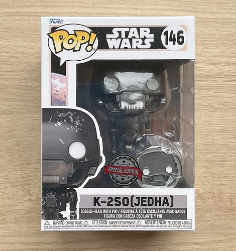 Funko Pop Star Wars Rogue One K-2S0 (Jedha) With Pin #146 + Free Protector