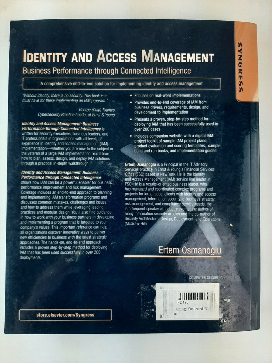IDENTITY AND ACCESS MANAGEMENT by Osmanoglu ISBN 978-0124081406