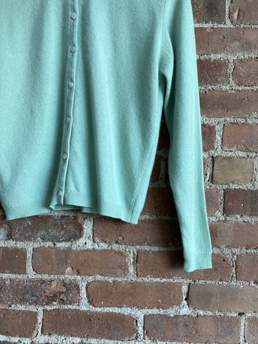 Ballantyne Berk Womens Cardigan, Sz 2/Medium 100% Cashmere, Scotland, Mint Green - Picture 4 of 8