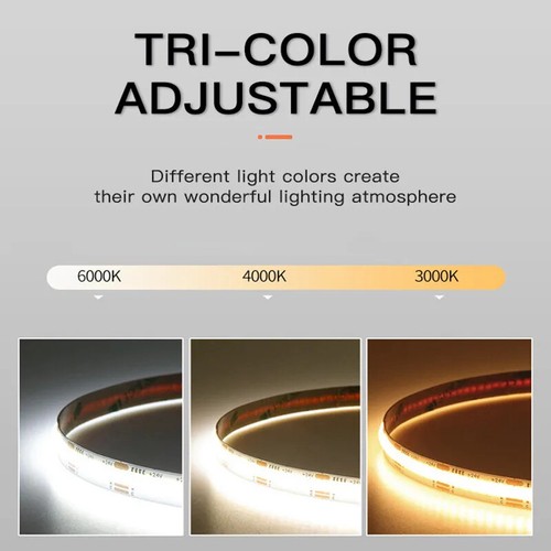 2700-6000K LED Tape Linear Double Color Dimmable Ribbon 5mm 8mm 10mm Width DC24 - Picture 2 of 21