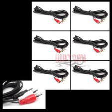 6X 10FT 3.5MM AUX RCA MALE PLUG AUDIO STEREO JACK BLACK CABLE GALAXY NOTE NEXUS