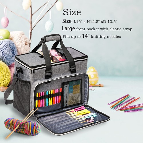Bolsa de punto, organizador grande de almacenamiento de hilo, bolsas y bolsos de ganchillo, bolsas de hilo - Imagen 4 de 12