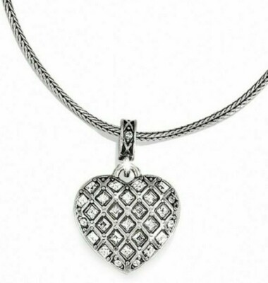 NWT Brighton LIFE'S JOURNEY Clear Crystal Silver Necklace Life Think  MSRP $78