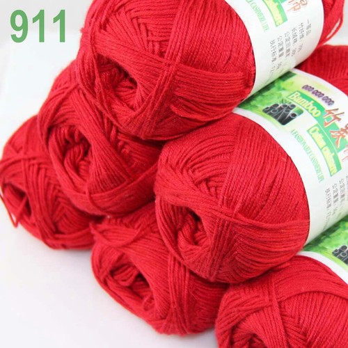 Sale Lot 1-9 Skeins x 50gr Soft Bamboo Cotton Baby Hand Knit Shawls Crochet Yarn - Picture 40 of 129