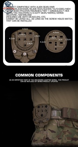 Tactical 360° Rotate Holster Platforms Adapter Quick Disconnect Platform - Picture 7 of 14