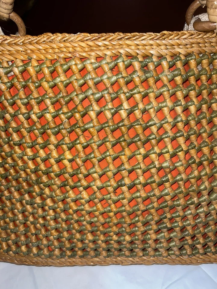 Vtg Sicilian Straw Bag Handcrafted Big Colorful Boho Retro Bag ITALY 60’s - Image 3 of 4