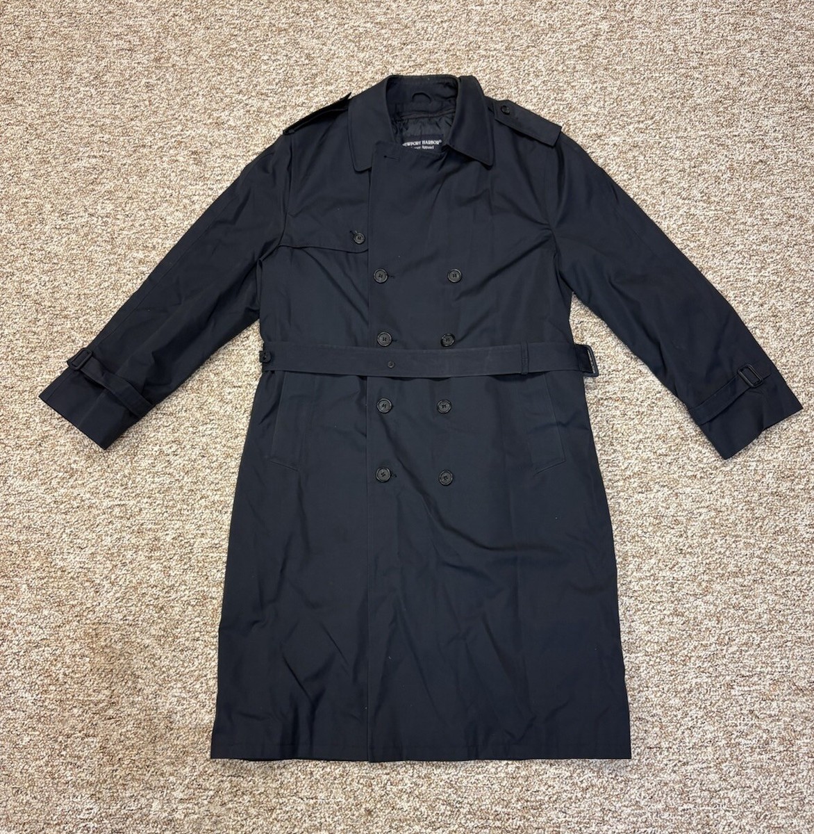 NEWPORT HARVOR トレンチコート Newport Harbor Career Apparel Dark Navy Blue Trench Coat