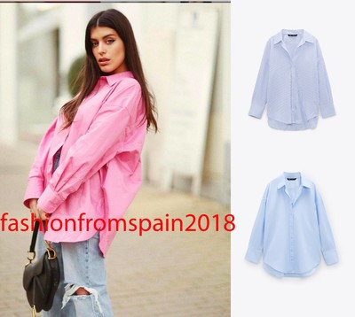 zara poplin shirt light blue