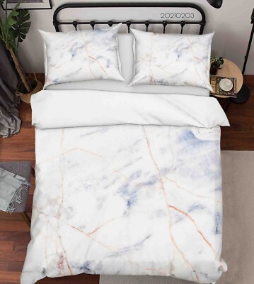 3D Gray Gold Texture Marble Quilt Cover Set Bedding Sets Pillowcases Queen