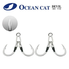 OCEAN CAT 2 Pairs/Pack Assist Devil 4 Braided Jig Hook Circle Hook Jigging Bait