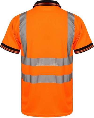 High Viz Arbeitskleidung Poloshirts Vis gelb & orange kurzärmelig Sicherheit - Bild 6 von 8