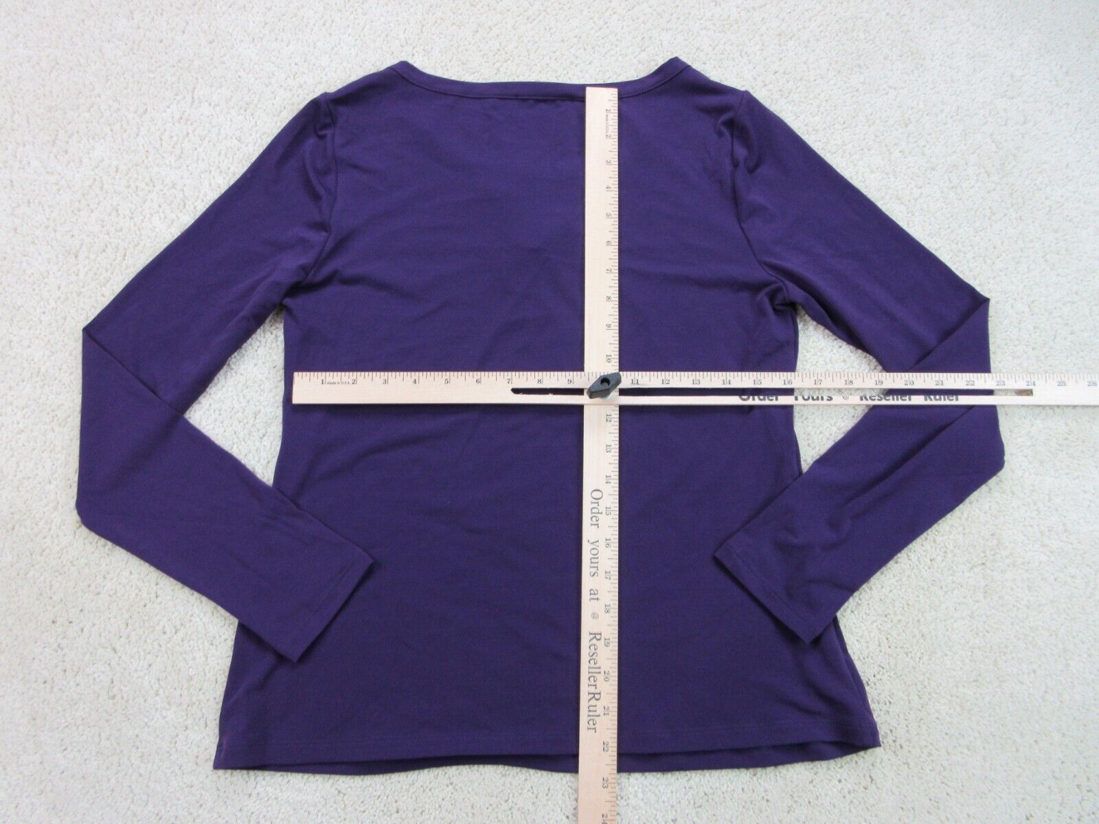 Tahari Shirt Women Small Purple Long Sleeve Stret… - image 5
