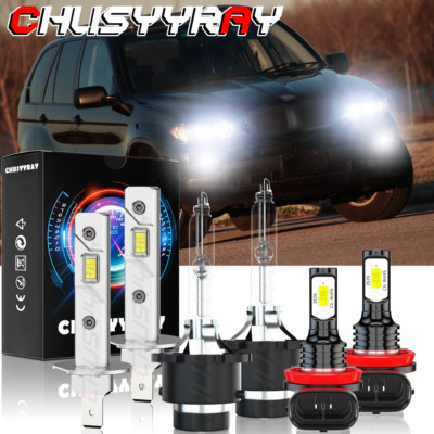 6000k Faro LED / HID alto bajo + luz antiniebla para For BMW X5 2005-2006 6PCS