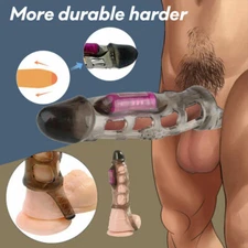 Vibrating Penis Cock Ring Clit Stimulator Couple Sex Toy for Men Enhancer US