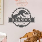 Personalized Name Jurassic Park Dinosaur World Wall Sticker Boys Child's Gift