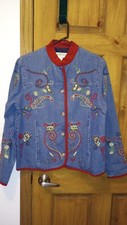 Orvis women's casual long sleeve button-down paisley embroidery shirt jkt size M