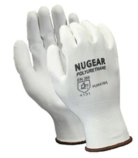 12 PAIRS POLYURETHANE (PU) PALM COATED PROTECTIVE SAFETY WORK GLOVES