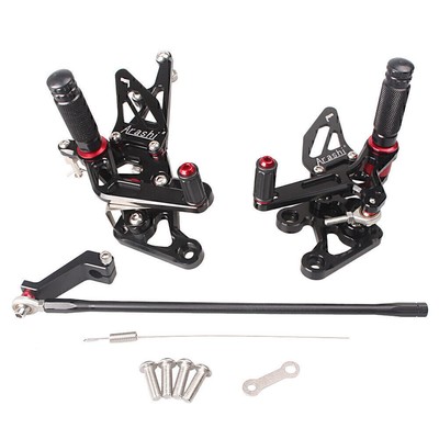 Pair Motorcycle Adjustable Rearset Footrests Peg For Yamaha FZ8 2010 2011-2013