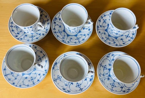 6 Pers. Kaffeegeschirr, Strohblumenmuster, Erbstücke, antik und Vintage - Bild 4 von 7