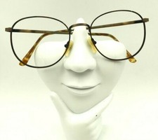 Vintage Alexander Julian Colours 124 Black Brown Metal Oval Sunglasses Frames