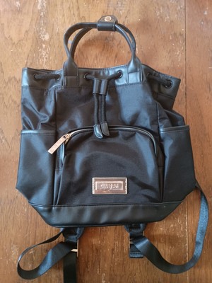 Versace Parfums Black With Zipper Compartments Backpack & Side Holders