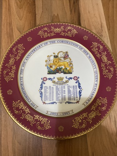 aynsley 40th anniversary of the coronation of Queen Elizabeth plate - Picture 7 of 9