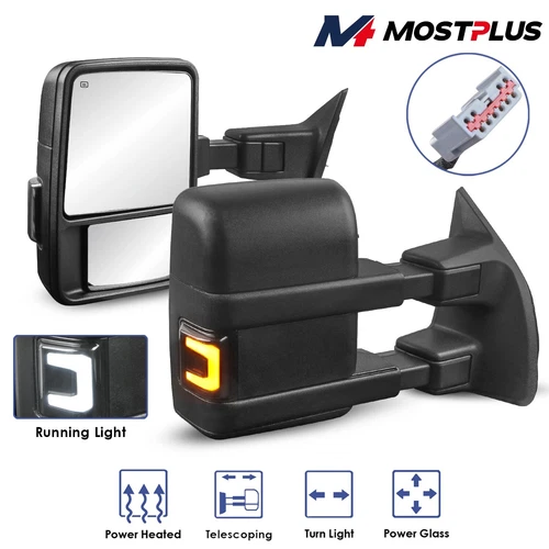 Pair Power Heated Tow Mirrors Assembly For 1999-2016 Ford F250 F350 F450 F550