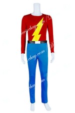 The Flash Jason Peter "Jay" Garrick Cosplay Costume Red Shirt Blue Pants Outfit