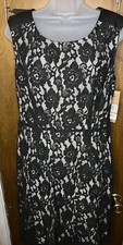 DKNY Black Lace Little Black Dress Open Back NWT Size 10 $129