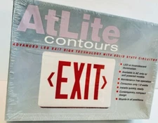 Atlite Contours Led Emergency Exit Sign PNL-RU Factory Sealed Nib $56