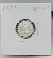1831 Half Dime - LM.6 Var. - High Grade - Old Cleaning - Scratch On Rev