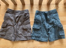 Boy  s Cargo Shorts Size 8 2 Pair Arizona Olive Green, Brown Khaki Very Good