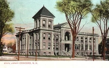 State Library Historical Landmark Concord New Hampshire NH Antique Postcard 1909