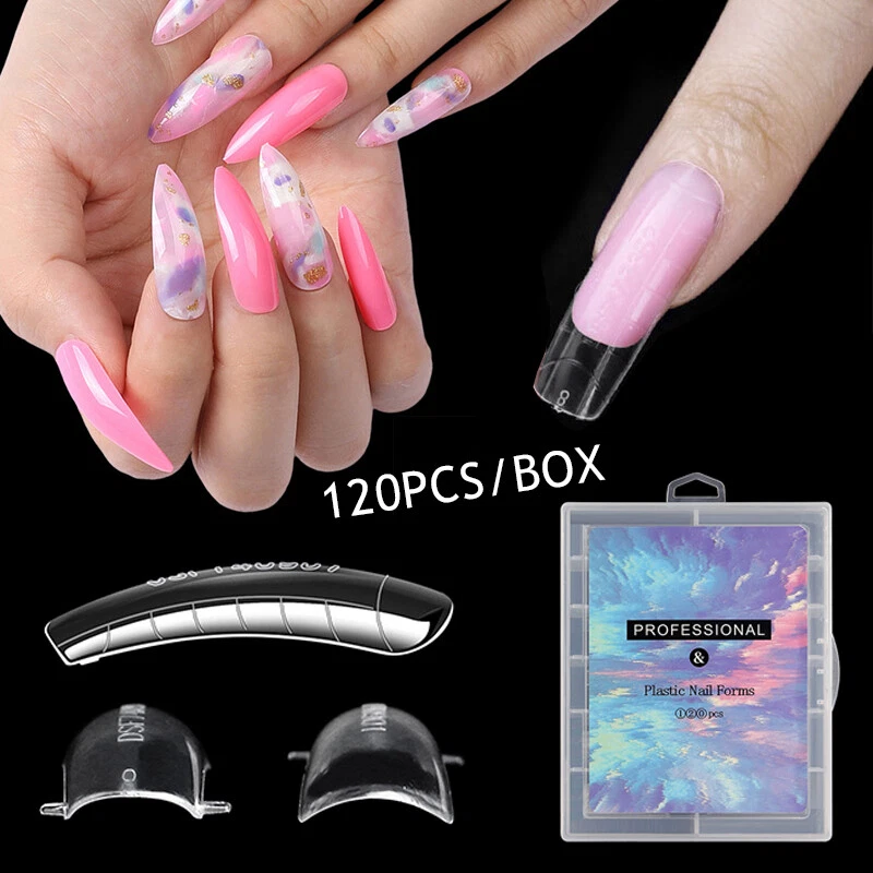 Dual Forms Nail Gel Quick Sculpted Acrylic Mold Tips Nail Extension Tool 120Pcs - Image 3 of 4