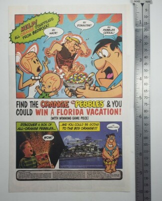 Vintage Fruity Pebbles RARE Print Advertisement 