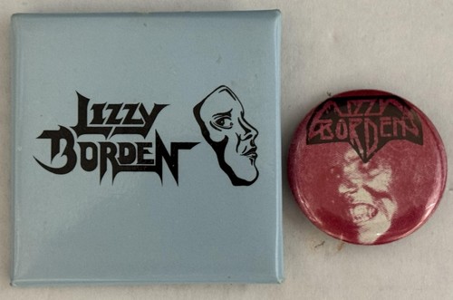 LIZZY BORDEN HEAVY METAL ROCK PINBACK LOT 2 PINS BUTTONS
