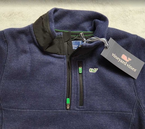 New boys Vineyard Vines Mountain sweater fleece quarter zip pullover sweater - Picture 2 of 12