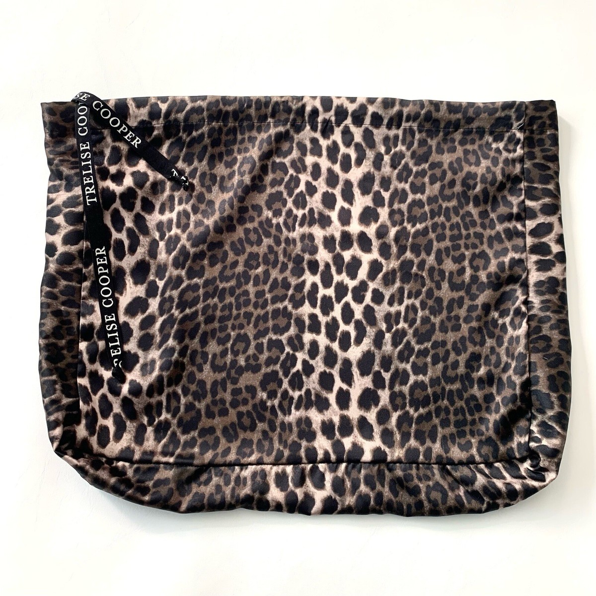TRELISE COOPER satin dust bag Travel packing, Leopard print NWOT