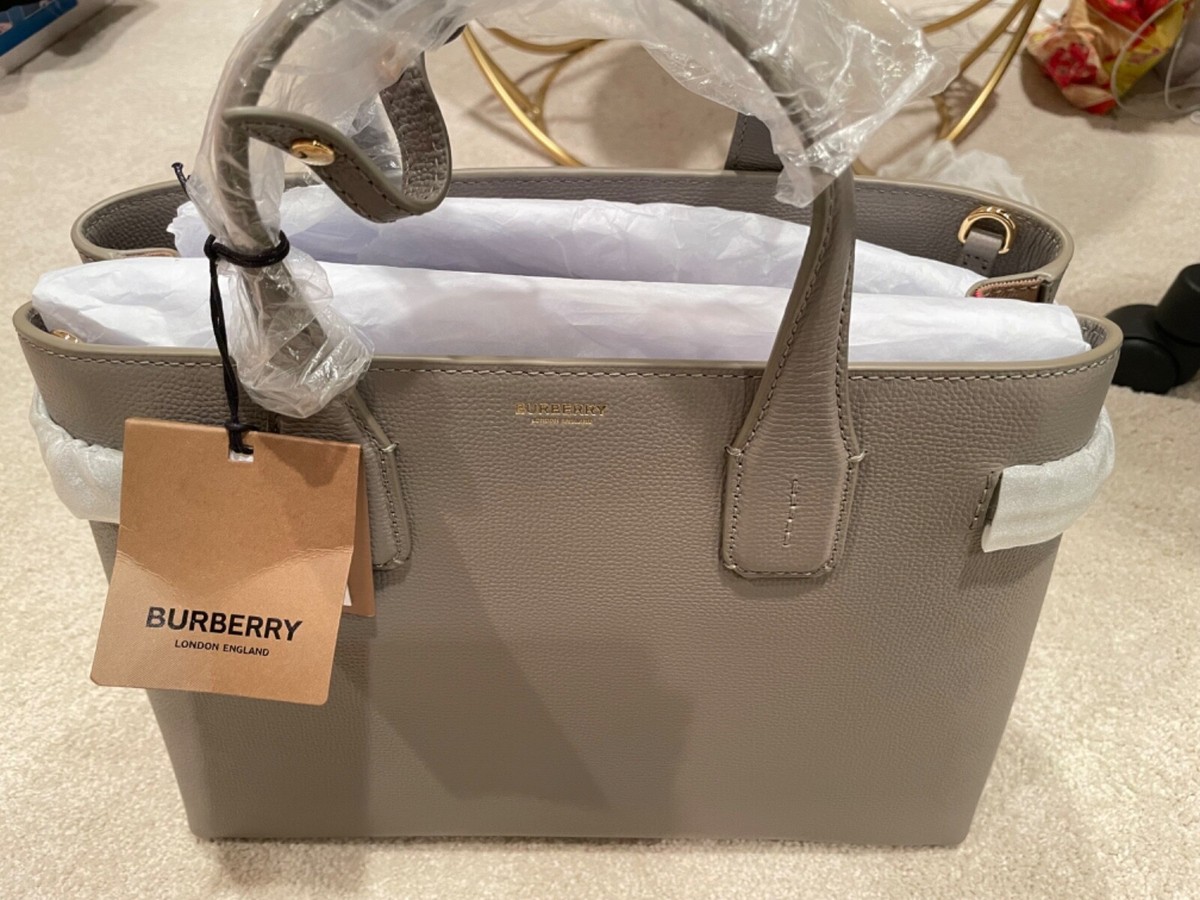 【送料&関税込】Burberry Shoulder Tote Bag Burberry Banner Shoulder Bag Tote Taupe brown Leather New | eBay