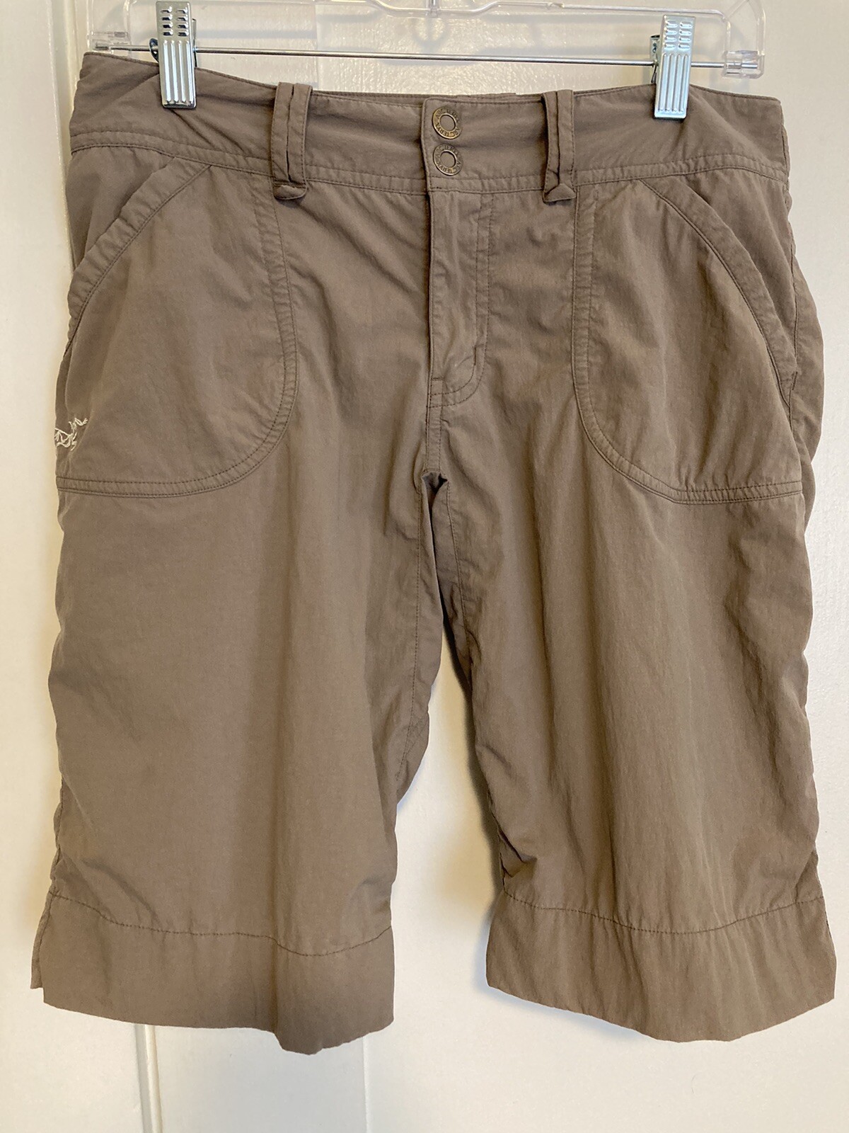 Pantaloncini lunghi parapetto Arc'teryx 12463 beige nylon spandex donna taglia 2 30"" vita