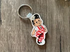NOS Bob's Big Boy Restaurant Keychain/ Keyring White Vinyl Rubber