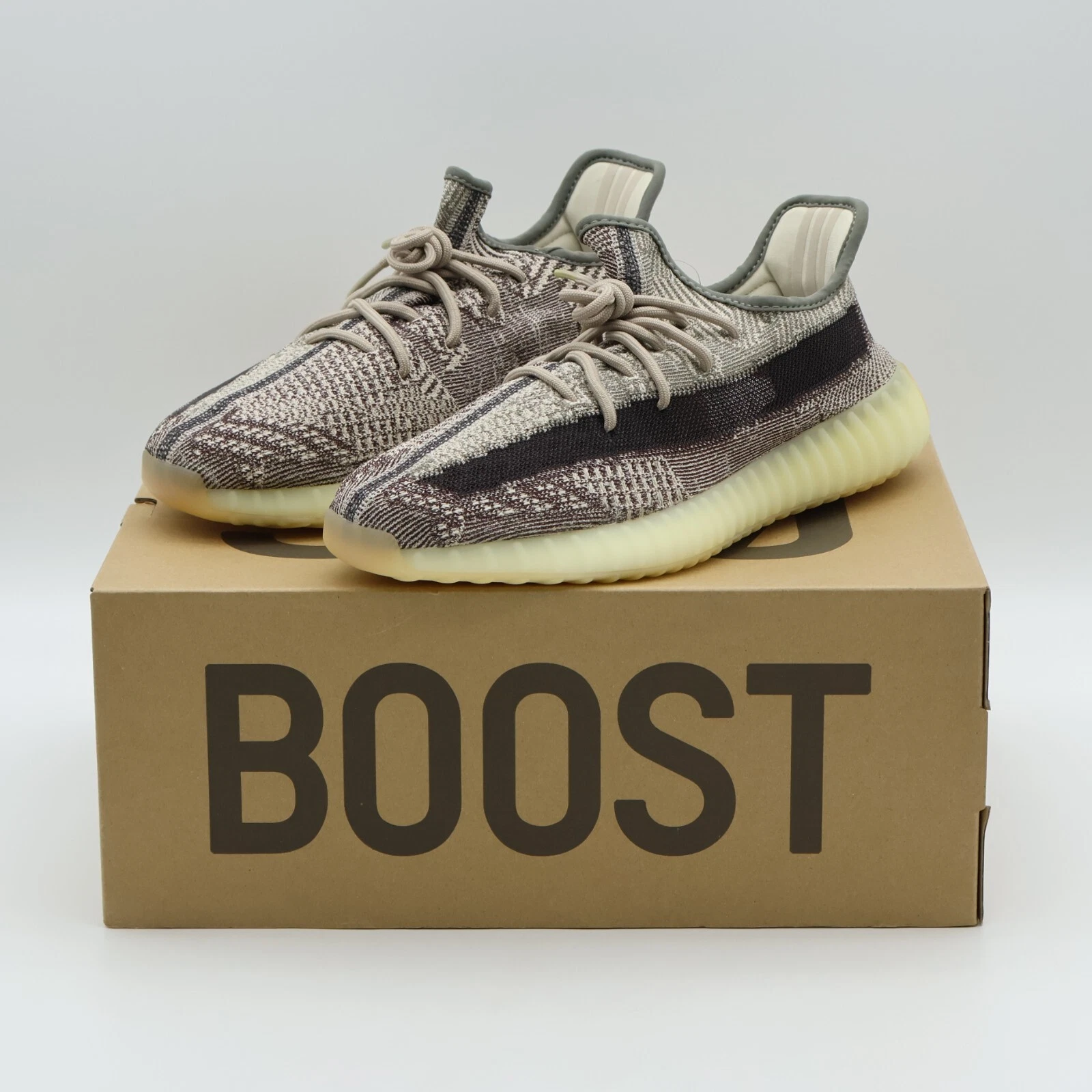 FZ1267 Adidas Yeezy Boost 350 V2 Zyon Beige Marrone Grigio Mesh Bianco (Uomo)